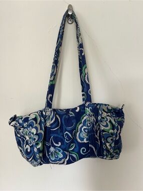 Vera Bradley Small Duffel Bag in Mediterranean Blue Retired